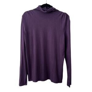 Lauren Ralph Lauren Womens Silk Blend Purple Turtleneck Fitted Size XL NWT